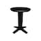 International Concepts 30 in. Solid Wood Round Top Pedestal Dining Table - 35.9 in. High, Black K46-30RT-23B-36 - alternate 1
